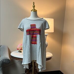 YaYa Club Asymmetrical Dress w/Cross Design